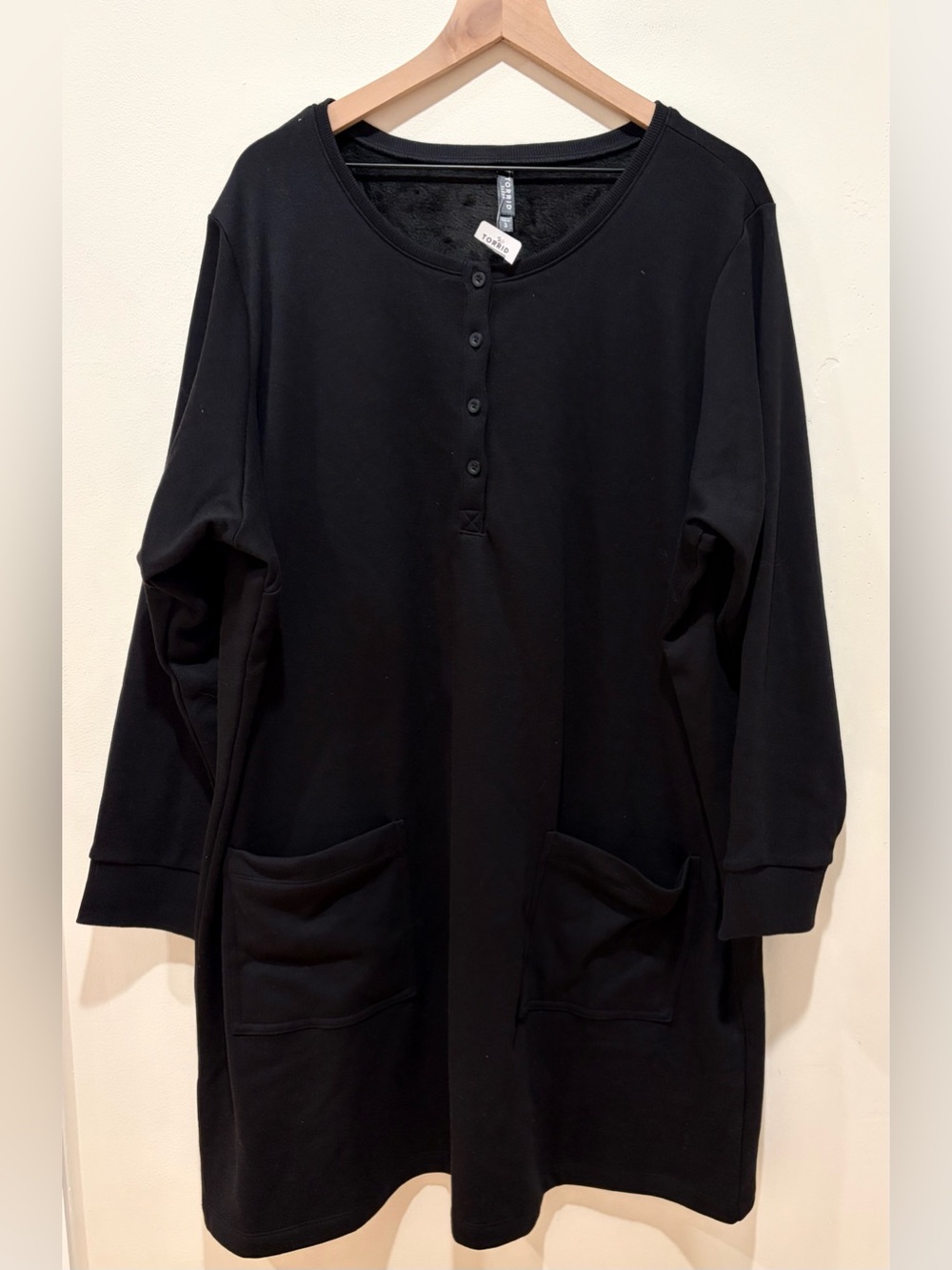 NWOT Torrid Sleep Black Sweatshirt Style Nightgown Lounge Dress - Size 3 (3X)